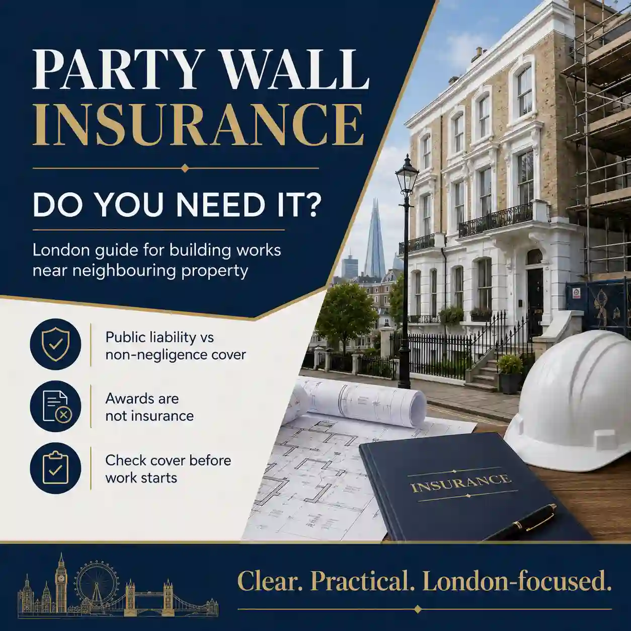 Party Wall insurance and construction risk planning for London building works