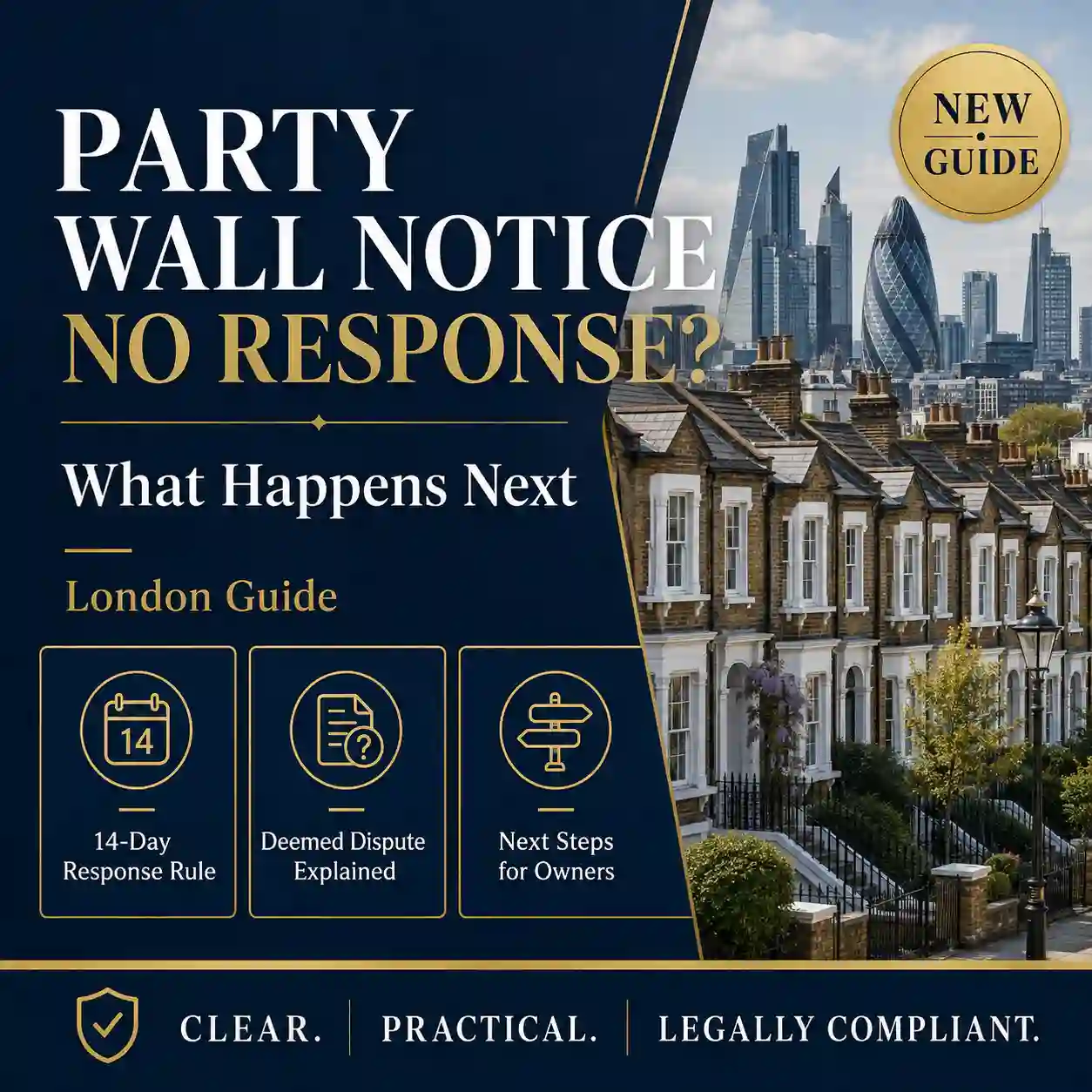 Party Wall Notice timeline showing the 14-day response period and Section 10(4) ten-day procedure