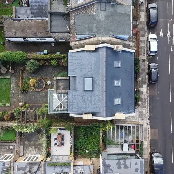 Aerial drone survey providing safe and accurate building inspection in London