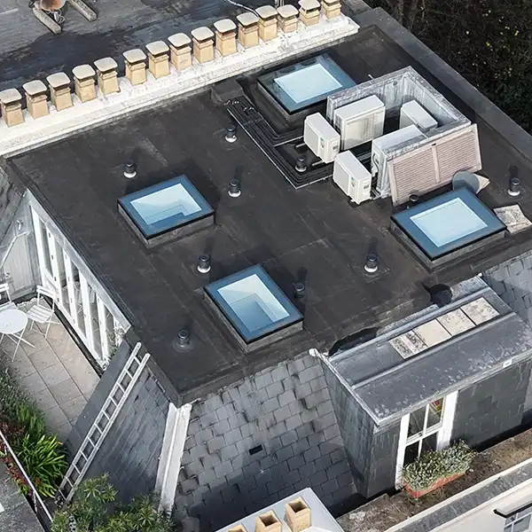 Drone roof survey in London supporting a professional property condition report